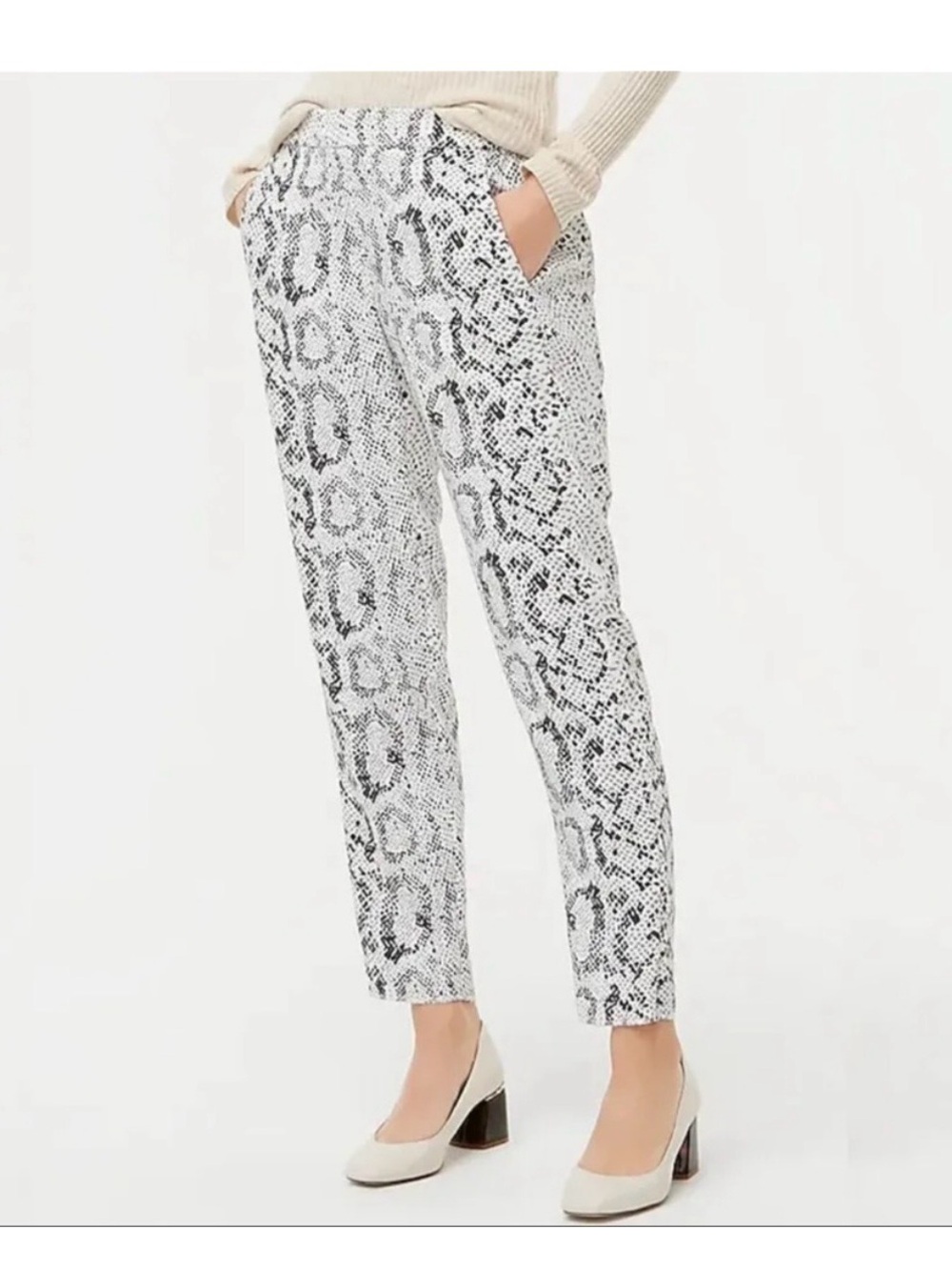 J Crew Jamie Snake Print Slim Tapered Pants